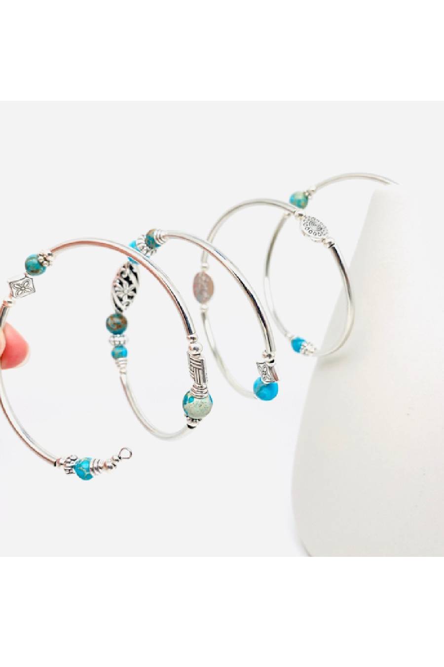 Ocean Moon Stone Wrap Beaded Bracelet