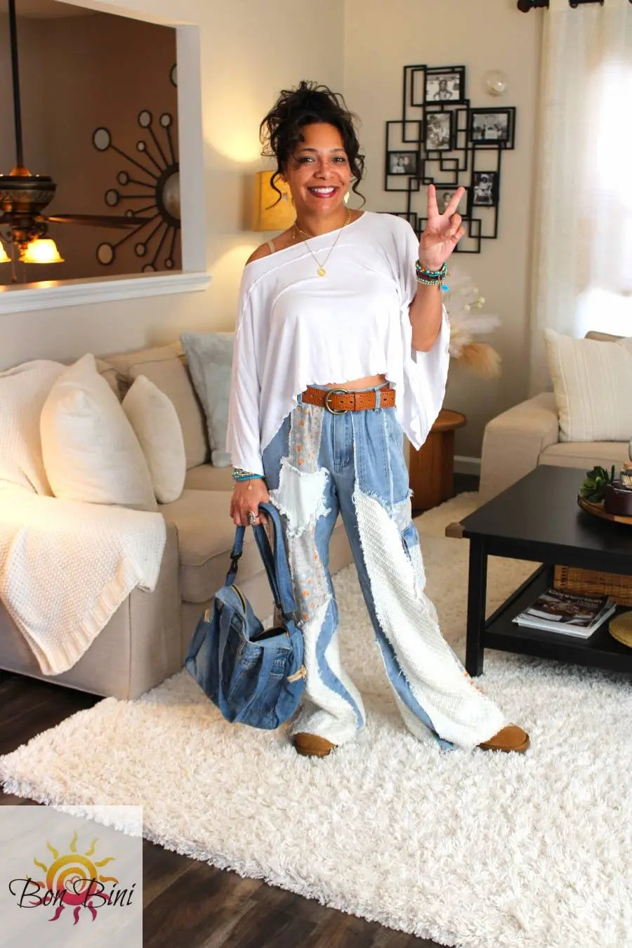 POL Skye Patchwork Twill Pants