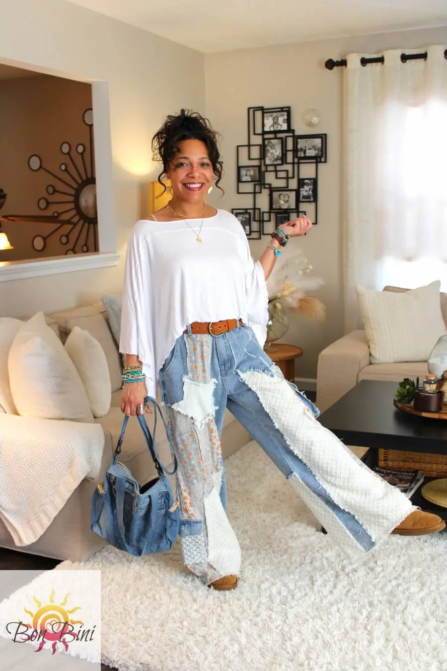 POL Skye Patchwork Twill Pants
