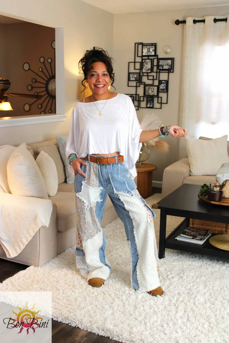 POL Skye Patchwork Twill Pants