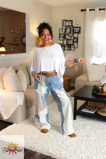 POL Skye Patchwork Twill Pants