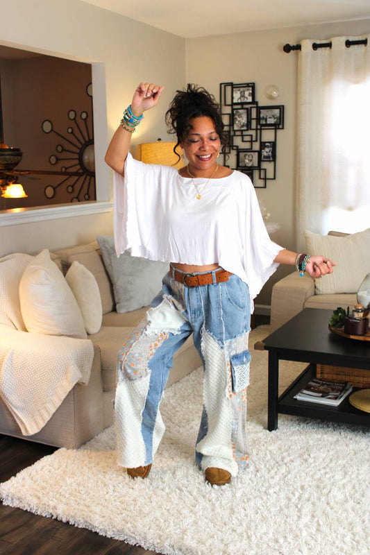 POL Skye Patchwork Twill Pants