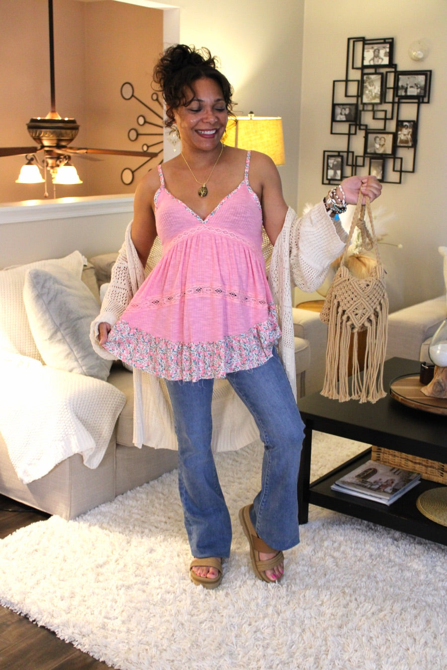POL Pink Flowers Top