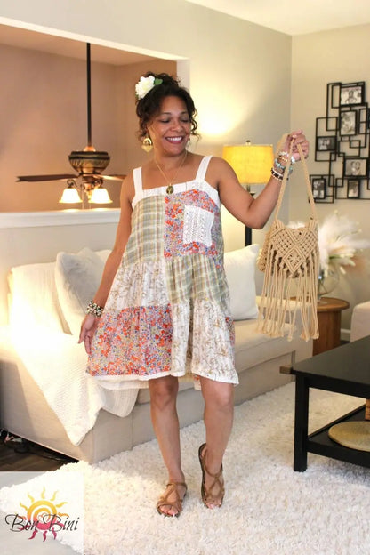 POL Plaid Contrast Mini Dress