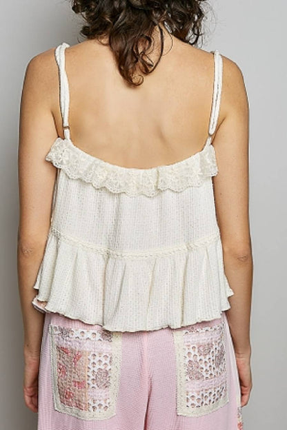 POL Romantic Lace Tiered Cami Top