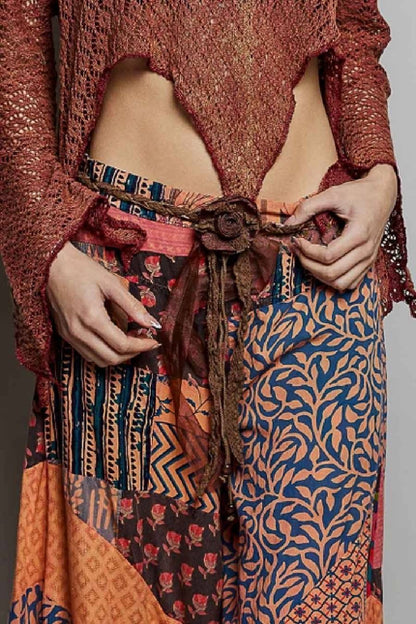 POL Rosette Tassel Tie Belt