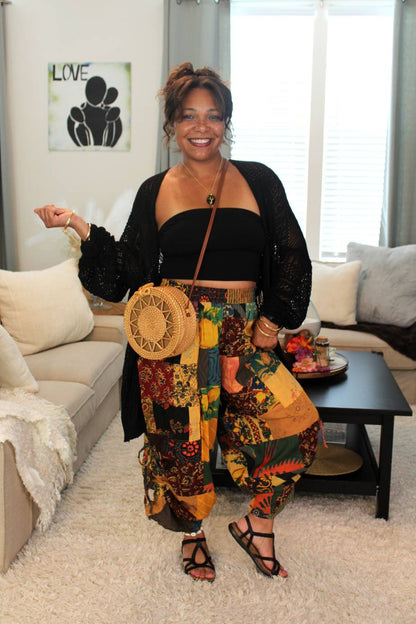 POL Spanish Tiles Cotton Patchwork Pants