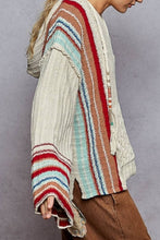 Load image into Gallery viewer, POL Striped Chenille Hoodie Sweater
