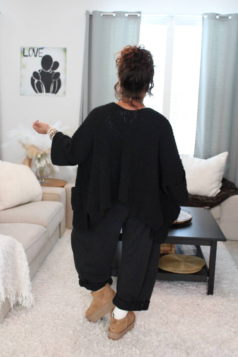 POL Black Classic Sweater Cardigan