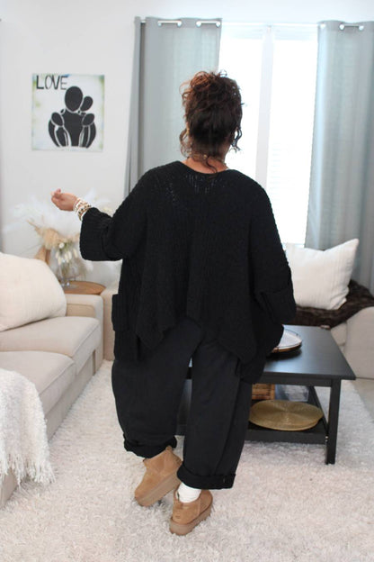 POL Black Classic Sweater Cardigan