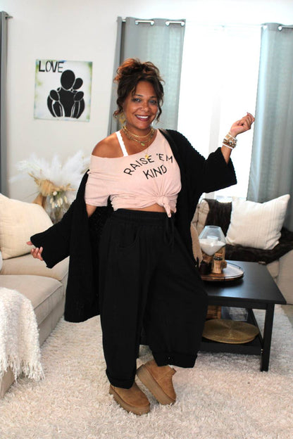 POL Black Classic Sweater Cardigan
