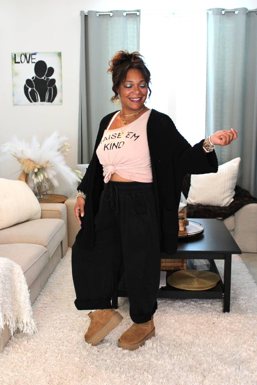 POL Black Classic Sweater Cardigan