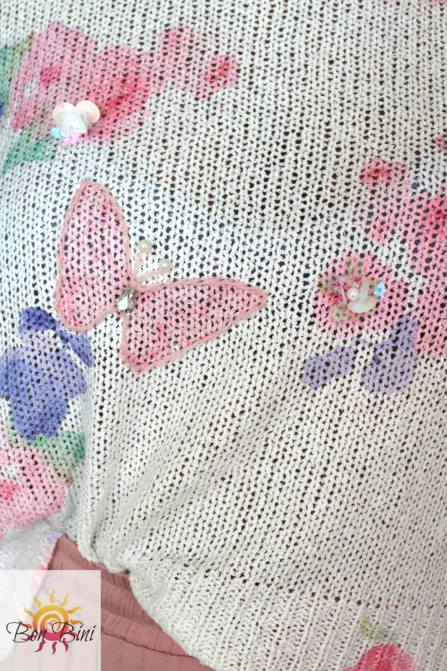 POL Butterflies & Flowers Sweater Top