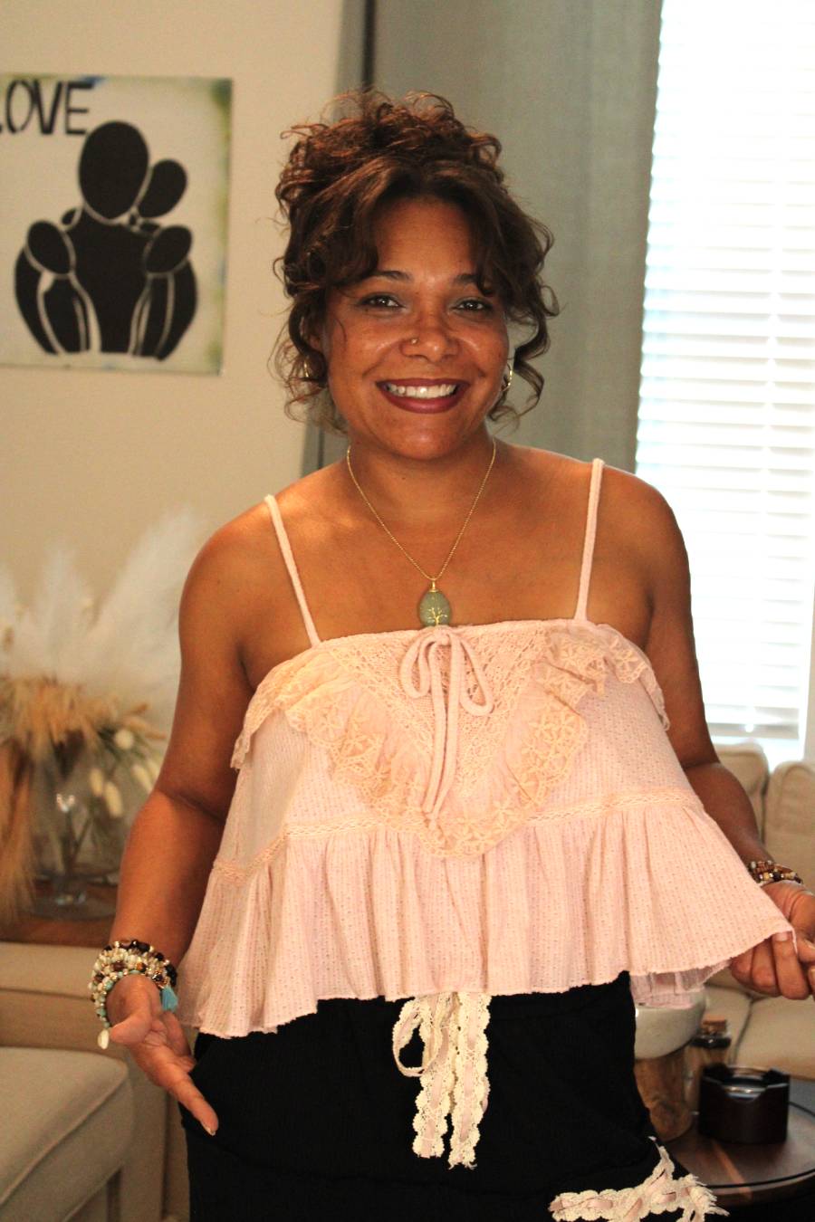 POL Romantic Lace Tiered Cami Top
