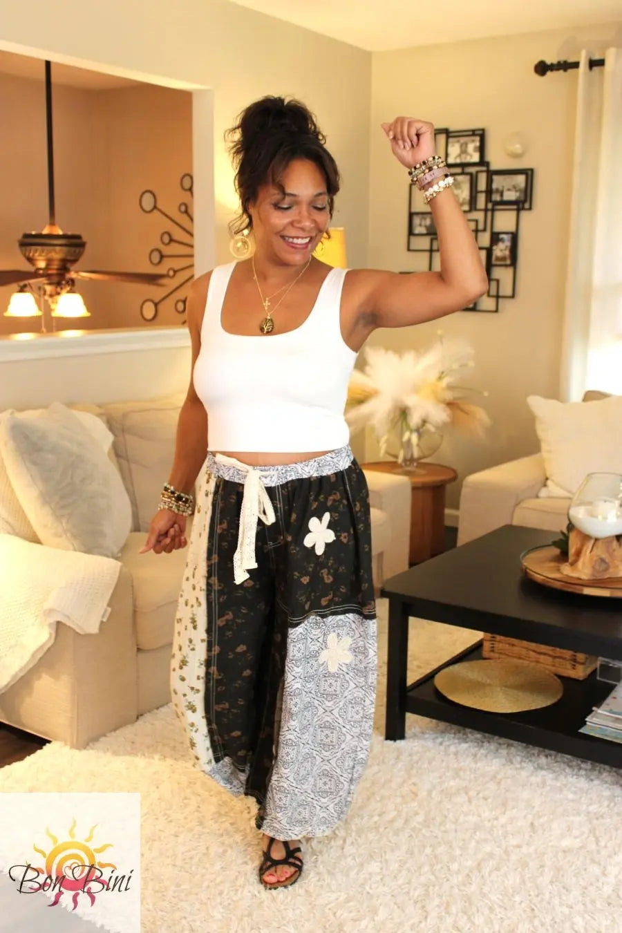 POL Courtyard Garden Patchwork Pants