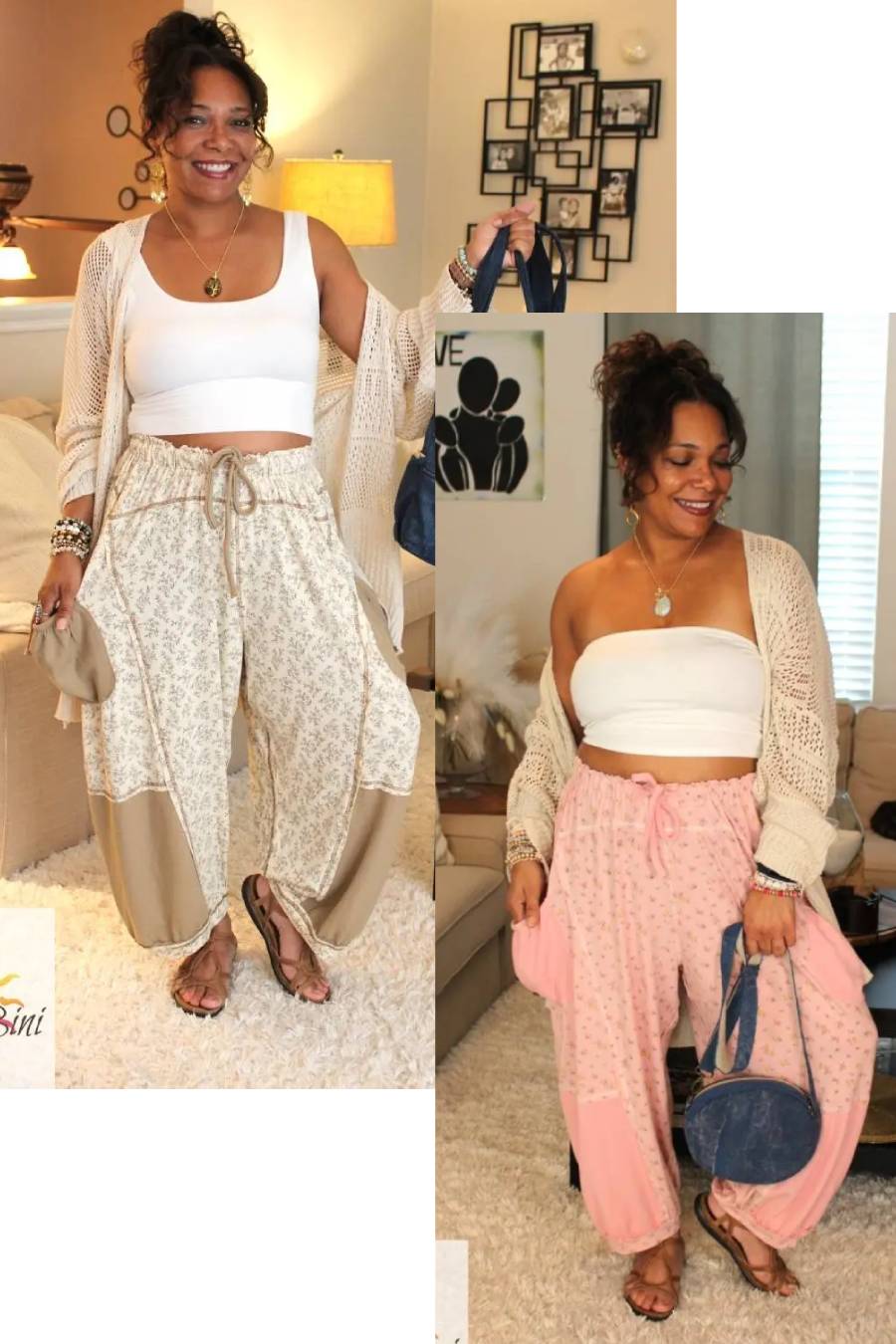 POL Floral Pattern Knit Pants