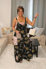 Load image into Gallery viewer, POL Forest Florals Vintage Washed Denim Overalls

