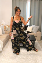 Load image into Gallery viewer, POL Forest Florals Vintage Washed Denim Overalls

