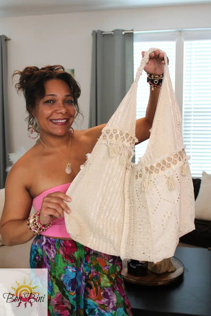 POL Lace Patched Hobo Bag