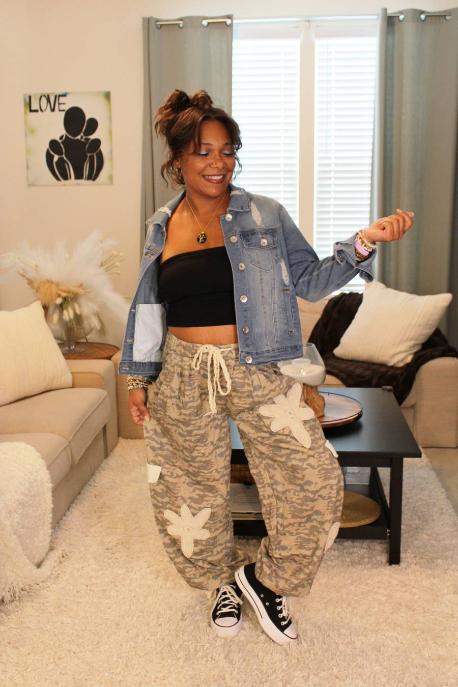 POL Lovely Touch Camo Twill Pants