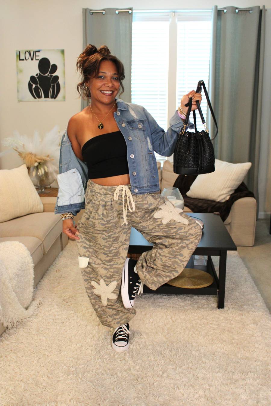 POL Lovely Touch Camo Twill Pants