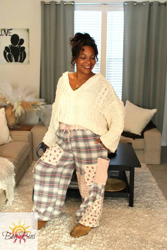 POL Pink Plaid Jogger Pants