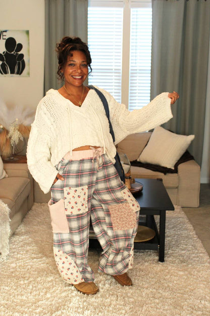 POL Pink Plaid Jogger Pants