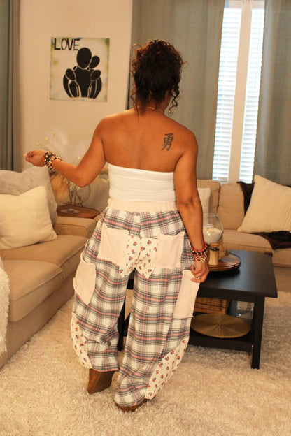 POL Pink Plaid Jogger Pants