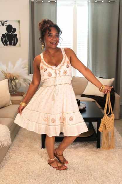 POL Polka Dot Shimmer Mini Dress