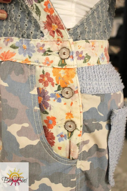 POL Pops Of Floral Woven Overalls
