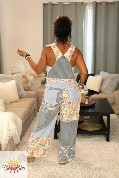 POL Pops Of Floral Woven Overalls