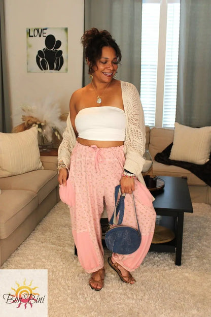 POL Floral Pattern Knit Pants