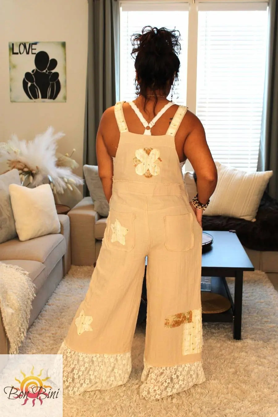 POL Seashell Bliss Lace Patchwork Overalls – Bon Bini