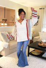 Load image into Gallery viewer, POL Striped Chenille Hoodie Sweater
