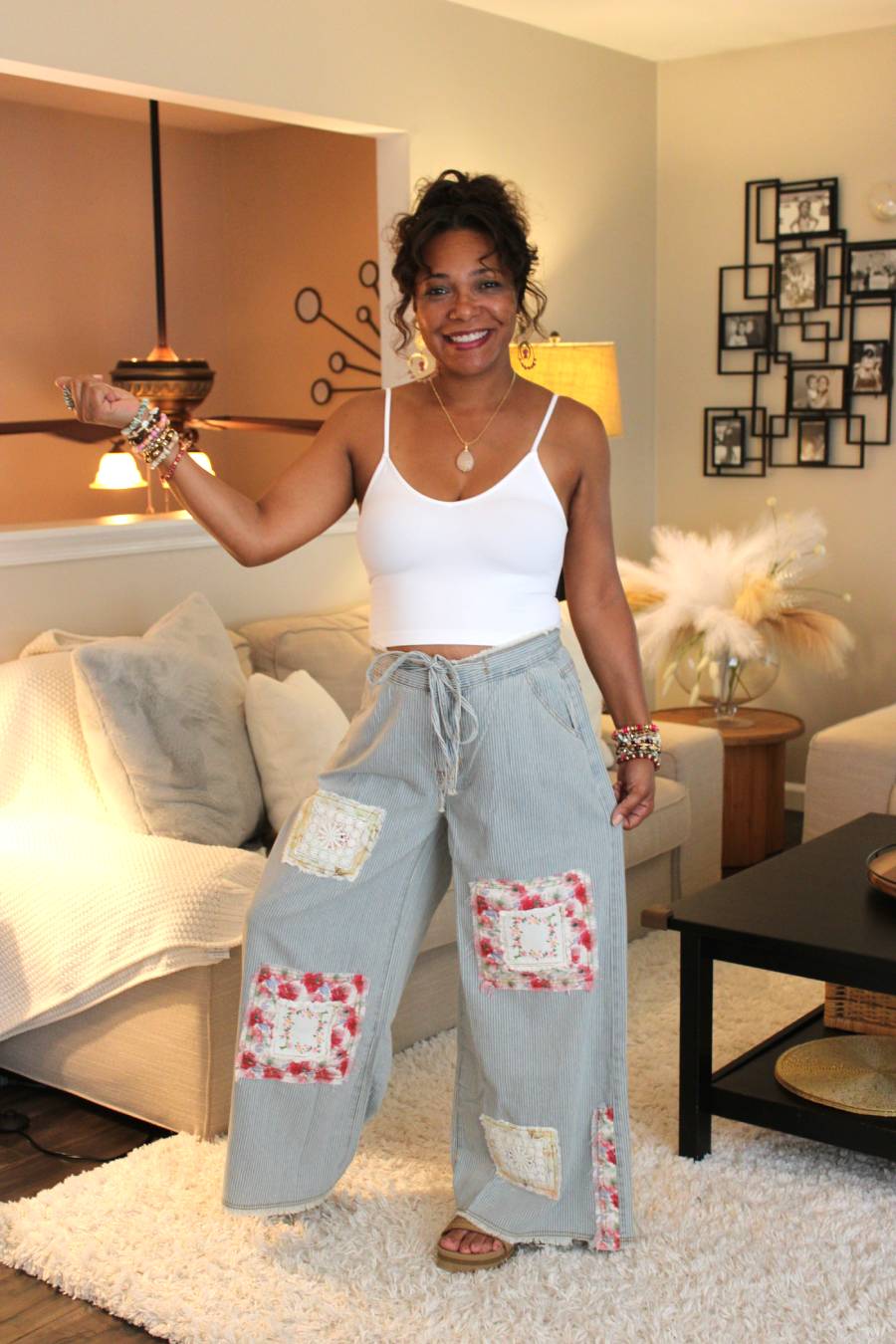 POL Vintage Wash Garden Of Serenity Denim Pants