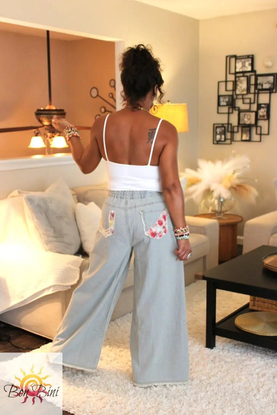 POL Vintage Wash Garden Of Serenity Denim Pants