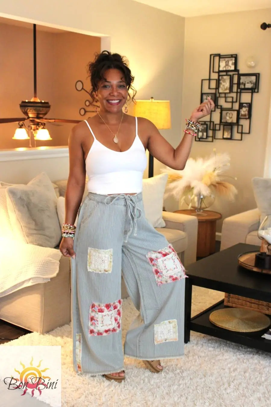 POL Vintage Wash Garden Of Serenity Denim Pants