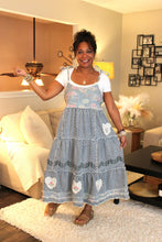 Load image into Gallery viewer, POL Whimsical Floral Dreams Denim Dress
