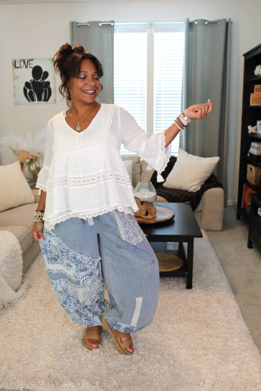 POL White Swan Ruffle Blouse