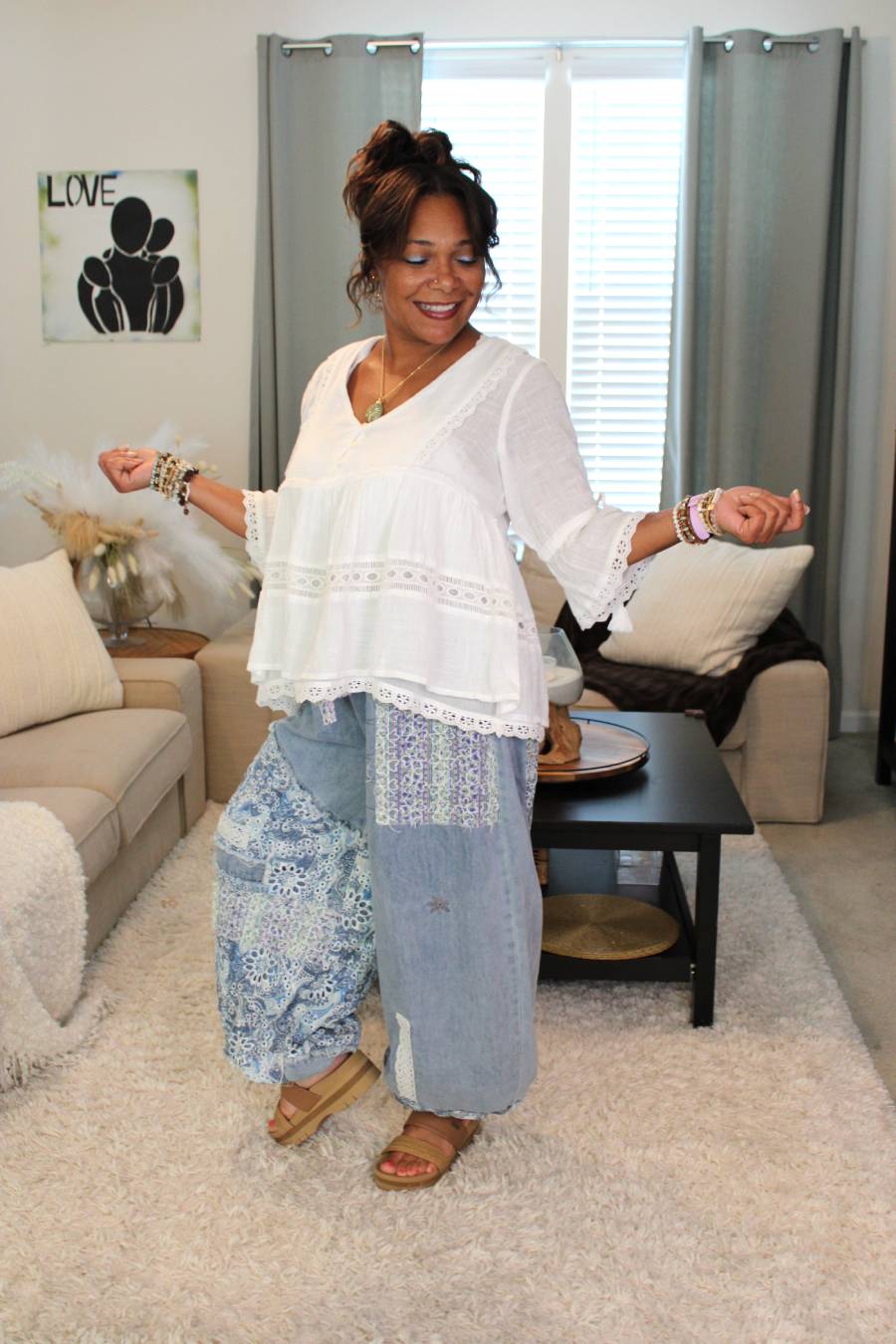 POL White Swan Ruffle Blouse