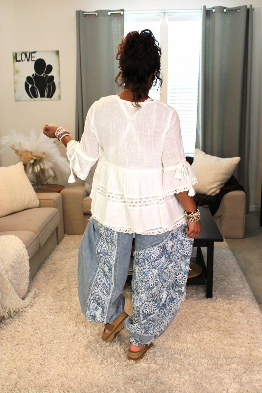 POL White Swan Ruffle Blouse