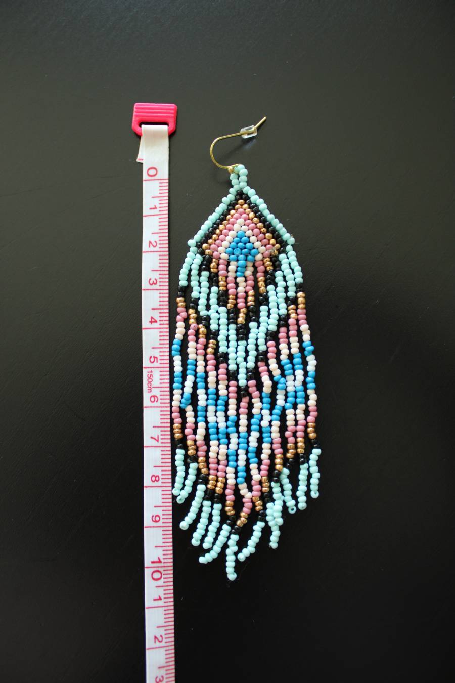 Pastel Southwest Seed Bead Fringe Earrings