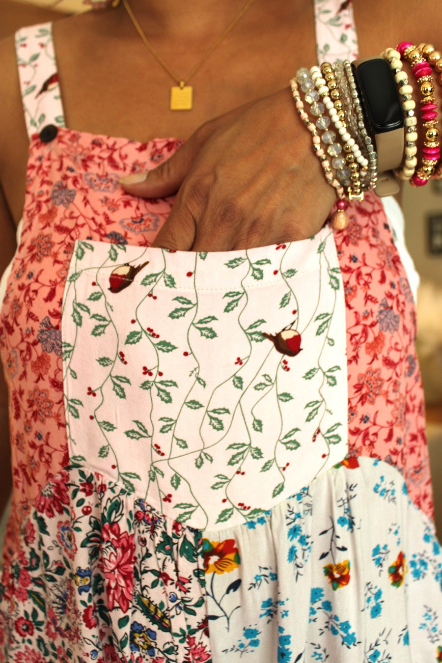 BB Pink Gorgeousness Patchwork Overalls