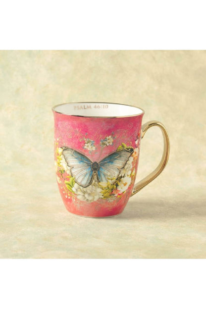 Pink "Be Still" Butterfly Mug