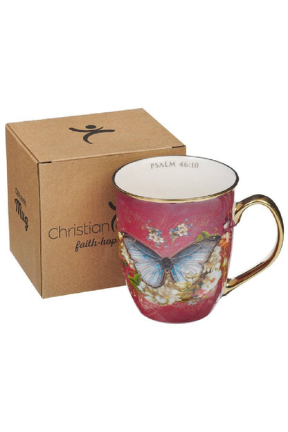 Pink "Be Still" Butterfly Mug