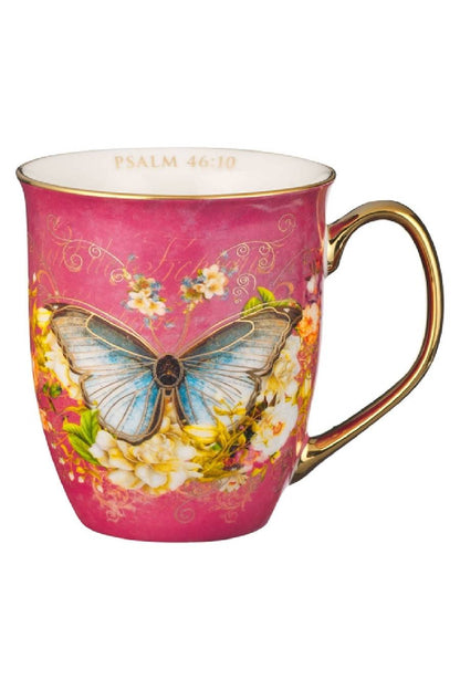 Pink "Be Still" Butterfly Mug