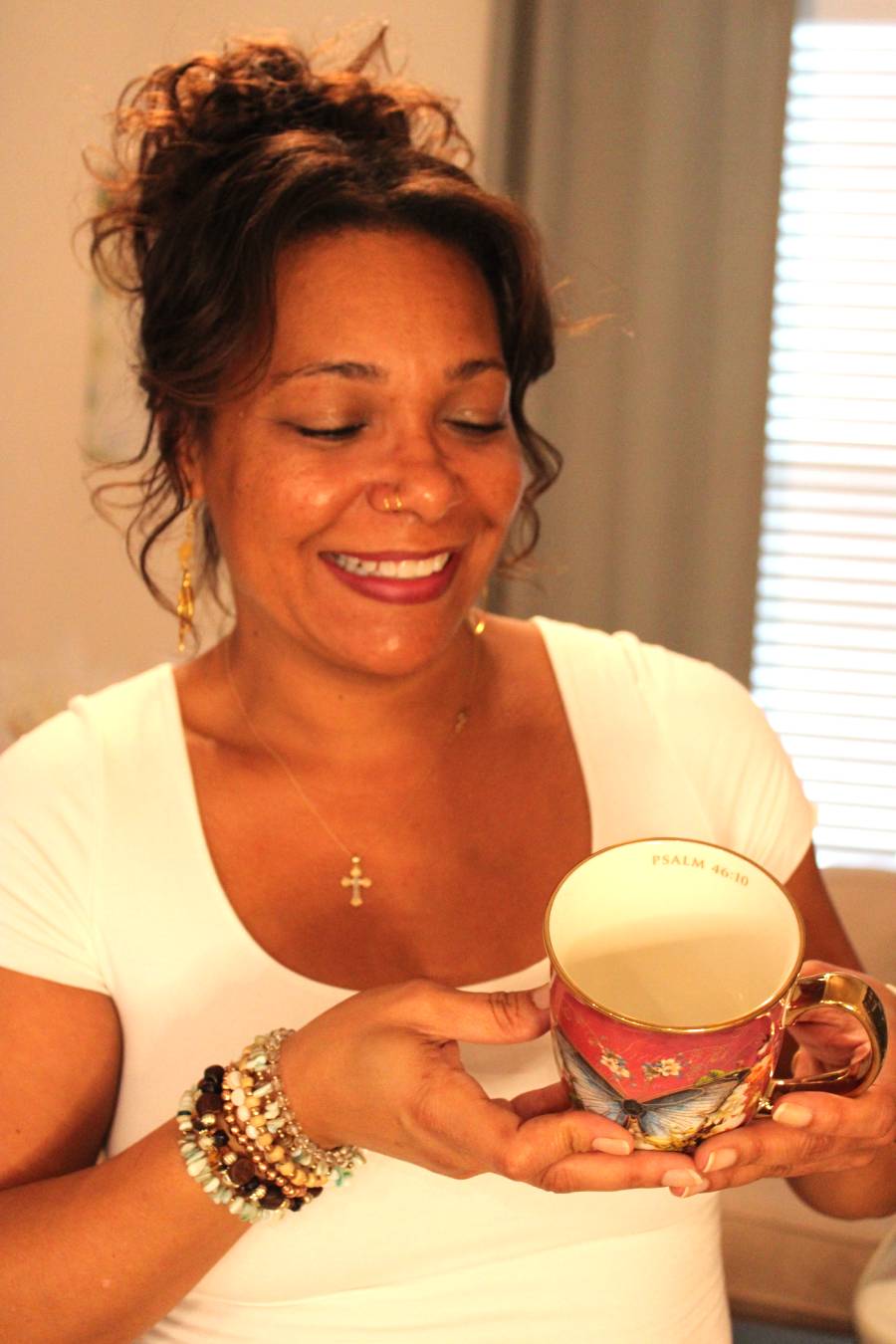 Pink "Be Still" Butterfly Mug