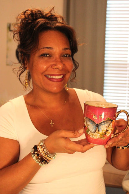 Pink "Be Still" Butterfly Mug