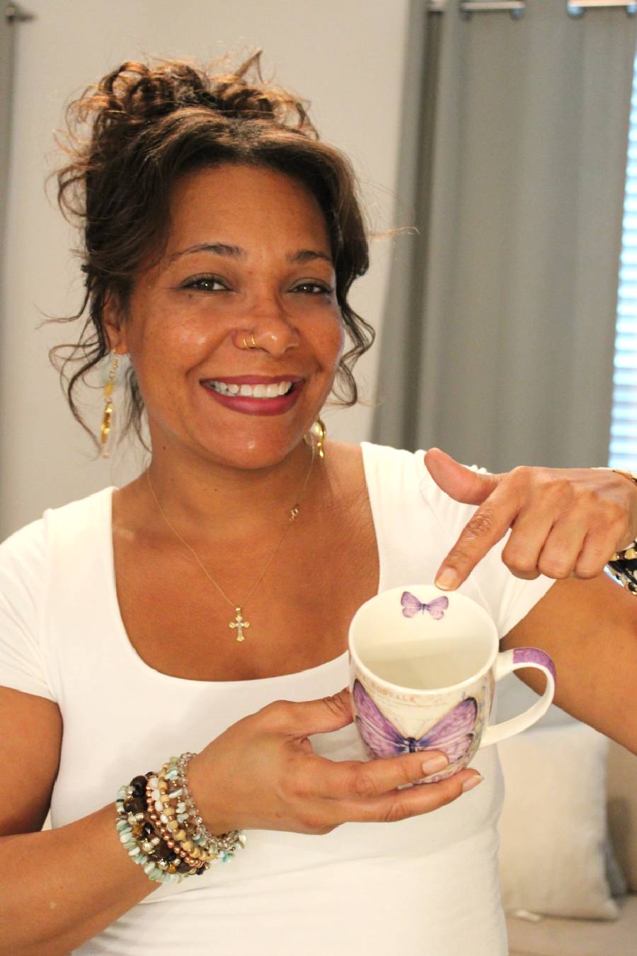 Purple "Blessed" Butterfly Mug