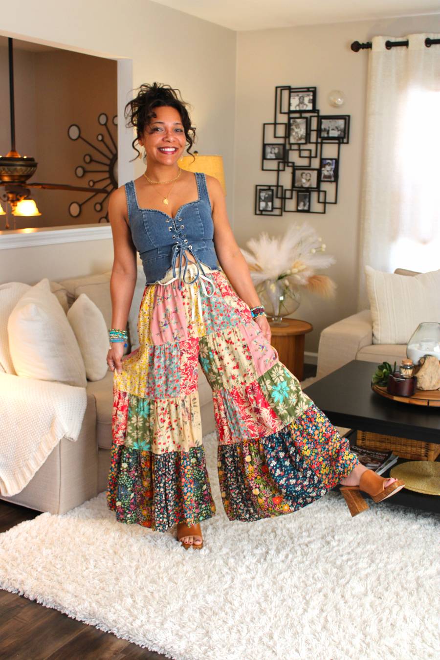 Latte Patchwork Delight Pants